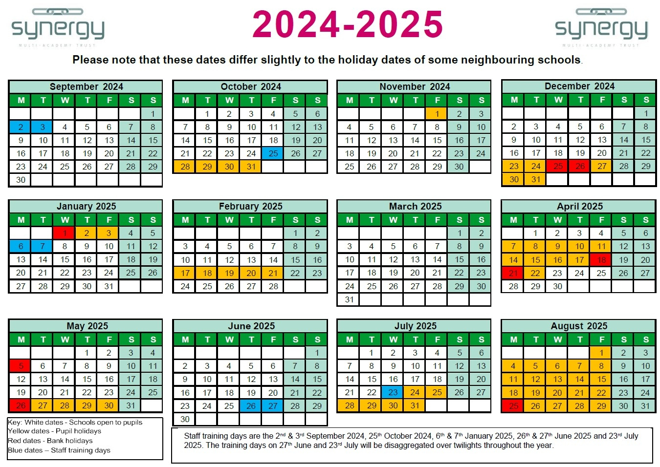 Calendar 24-25